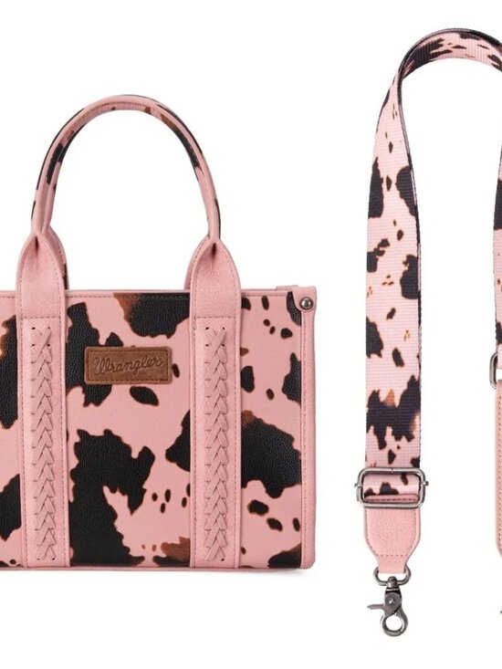 Wrangler Animal Print Concealed Carry Tote – Stylish  Wrangler Cow Print Concealed Carry Tote/Crossbody - Pink